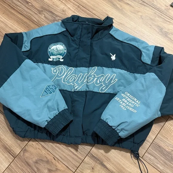 Playboy By PacSun Ski Puffer Jacket in Navy & Grey. Size M/L. - Picture 15 of 16